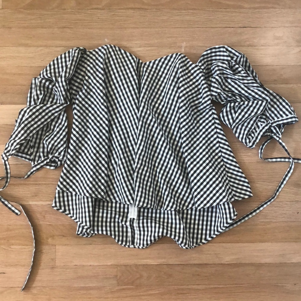 Gingham off the shoulder top